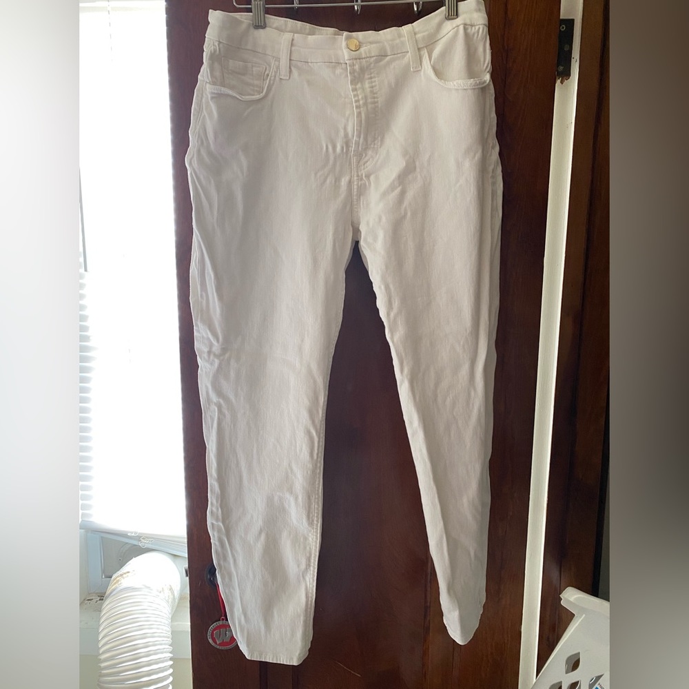 Ankle skinny white denim jeans